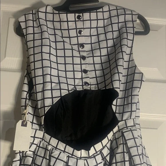 Forever 21 NWT Stylish Black and White Grid women Dress - Picture 6 of 11